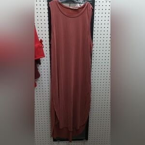 Lush Dress Red Womens Sleeveless Knit T Shirt Dress Size S